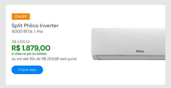 Ar Condicionado Split Inverter Philco PAC9FC 9000 BTUs Frio 220V