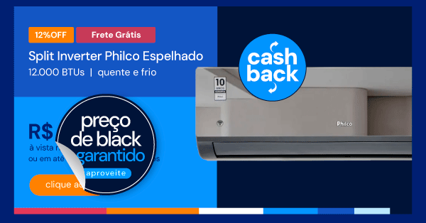 Ar Condicionado Split Inverter Philco Espelhado 12000 BTUS Quente e Frio PAC12000IQFM15E 220V