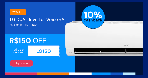 Ar Condicionado LG DUAL Inverter Voice +AI 9.000 BTUS Frio 220V S3-Q09AA31A