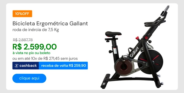 Bicicleta Ergométrica Spinning Gallant Connect Max Magnética Ate 120kg Roda De Inércia 7,5kg (GSB07HMGB-PT)