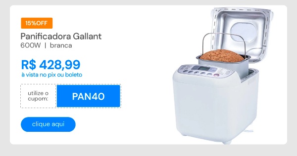 Panificadora 19 Programas Gallant 600w Branca (GPA1E19A_BR)